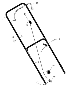 Handle Assembly - Tecumseh Models Diagram and Parts List for 22265X8J 2004 Briggs and Stratton Lawn Mower